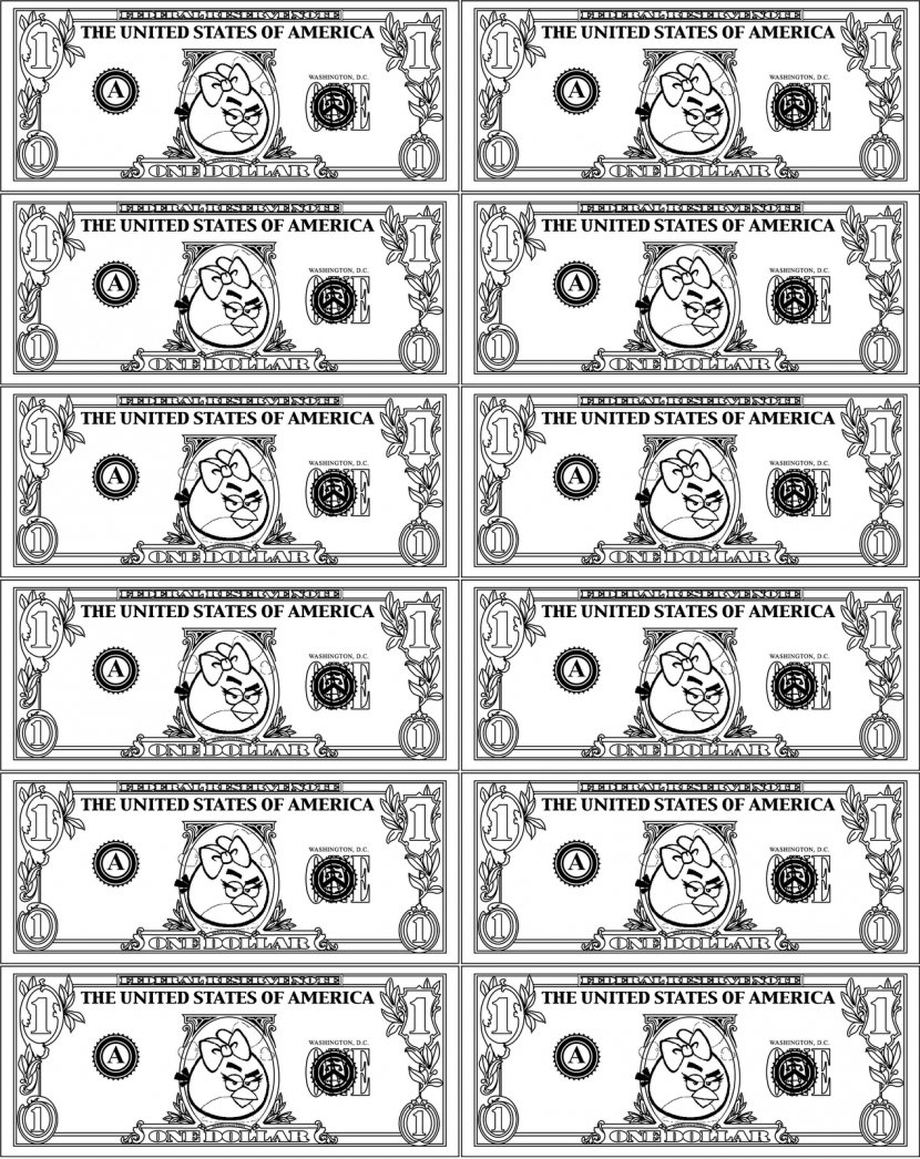 Angry Birds Epic Space Colouring Pages Money - Visual Arts - Fake Cliparts Transparent PNG