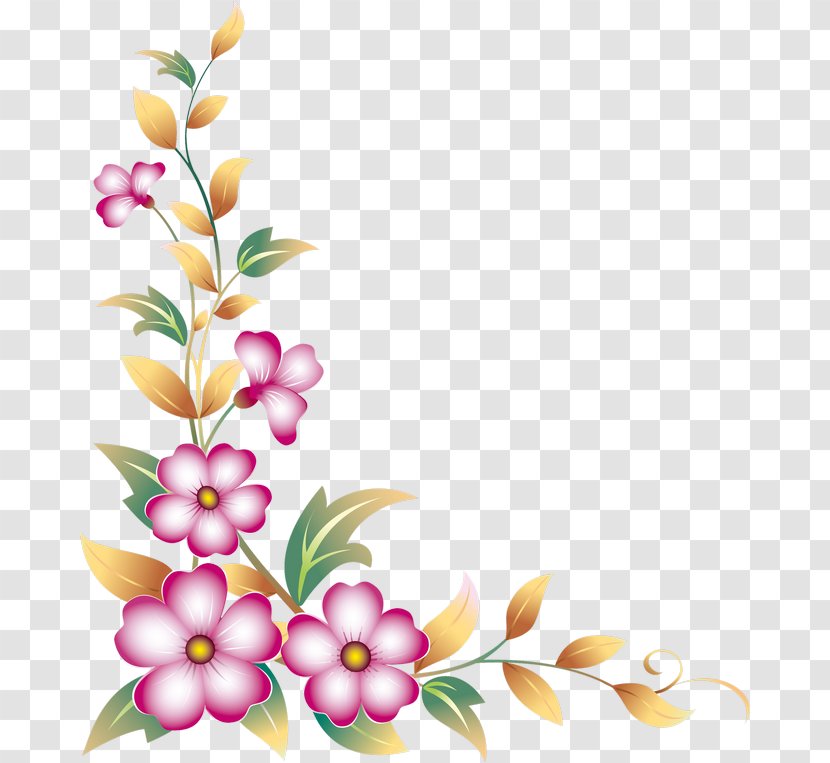 Flower Drawing Clip Art - Flowering Plant - Corner Transparent PNG