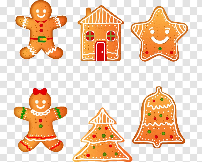 Lebkuchen Christmas Cookie Biscuit - Ornament - Six Cookies Transparent PNG