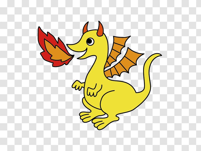 Cartoon Clip Art - Ducks Geese And Swans - Yellow Fire-breathing Dragon Transparent PNG