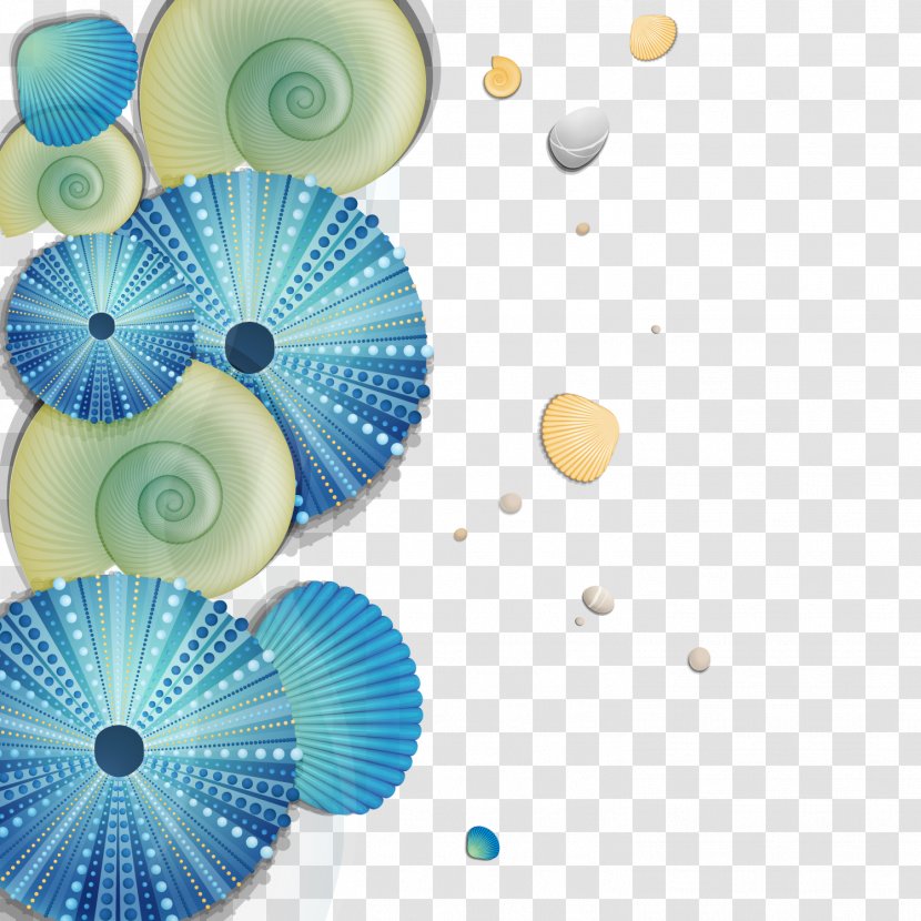 Seashell Euclidean Vector - Beach - Blue Seashells Transparent PNG