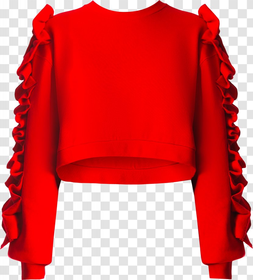 Shoulder Blouse Ruffle Sleeve Dress - Bluza Transparent PNG