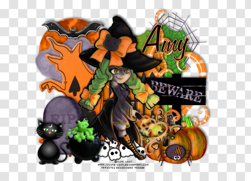 Halloween Pumpkin Font - Membrane Winged Insect - Cute Witch Transparent PNG