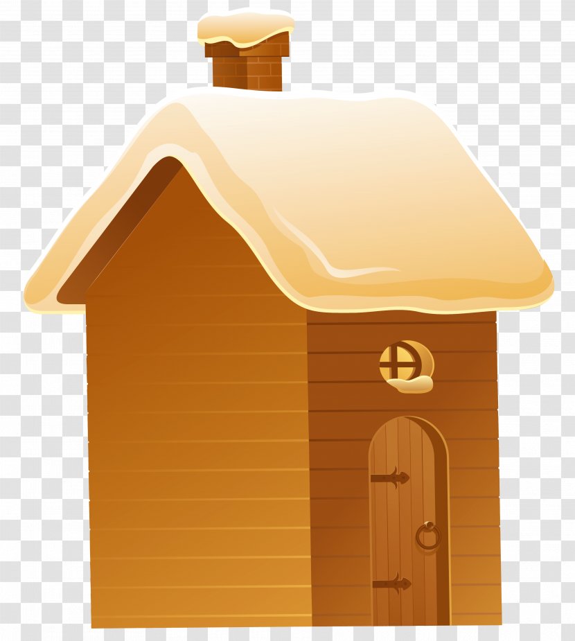 Christmas Clip Art - Yellow - Snowy Winter House Picture Transparent PNG