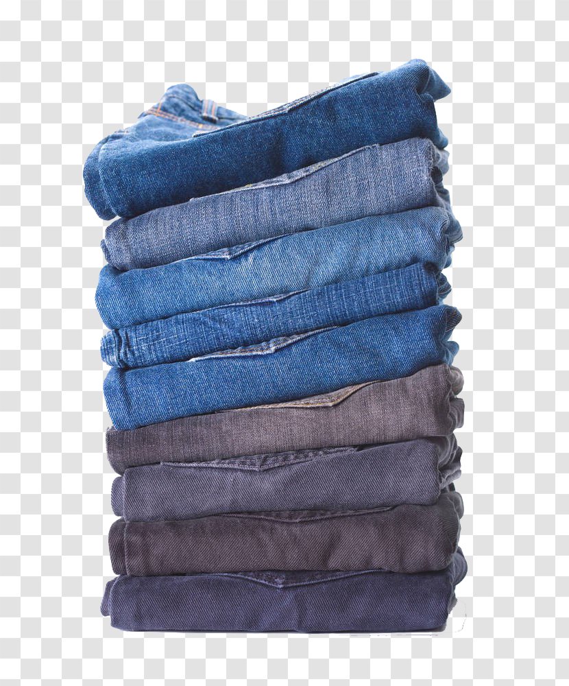 Jeans Denim Clothing Trousers Stock Photography - A Pile Of Folded Closeup Transparent PNG