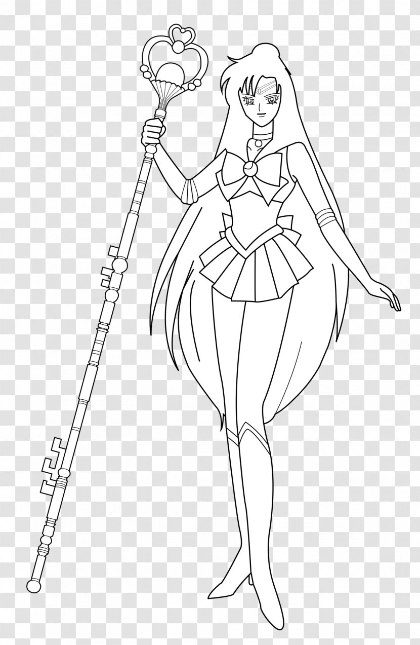 Sailor Pluto Drawing Line Art Coloring Book Moon - Silhouette Transparent PNG