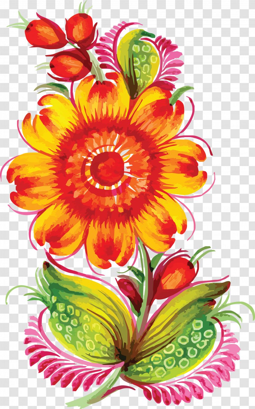 Painting Flower Cdr - Plant - Hand Painted Flowers Transparent PNG