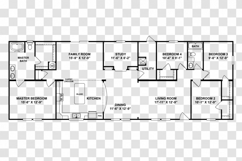 Floor Plan Bedroom Bathroom House Home - Cartoon Transparent PNG
