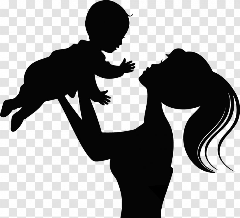Silhouette Child Infant Mother - Human Behavior Transparent PNG