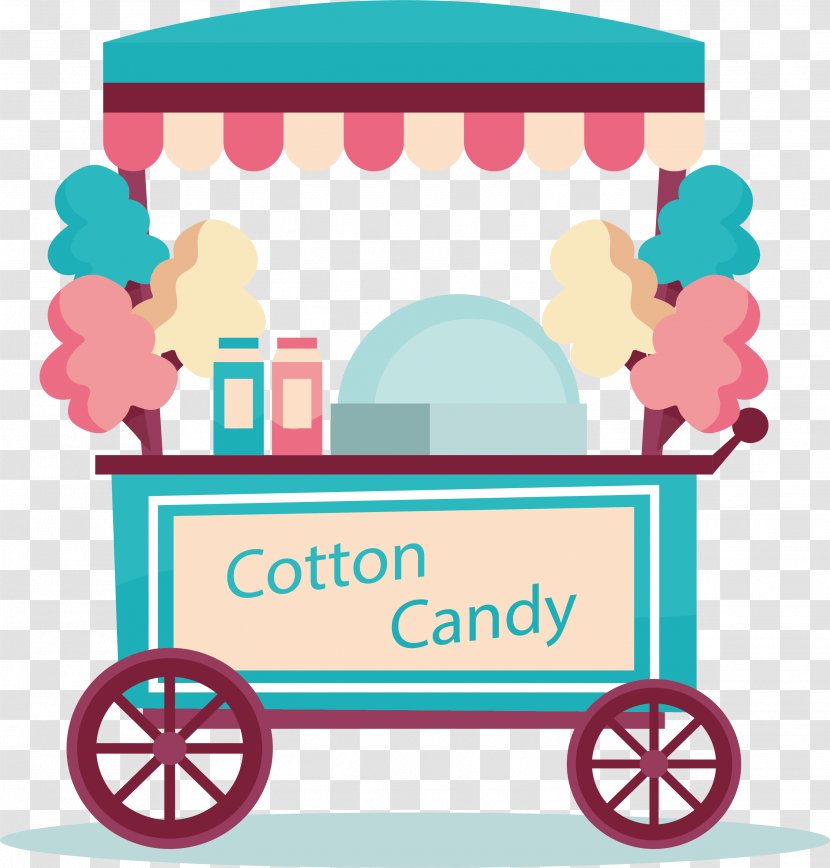 Cotton Candy Cane Lollipop Sweetness Clip Art - Green Cart Transparent PNG