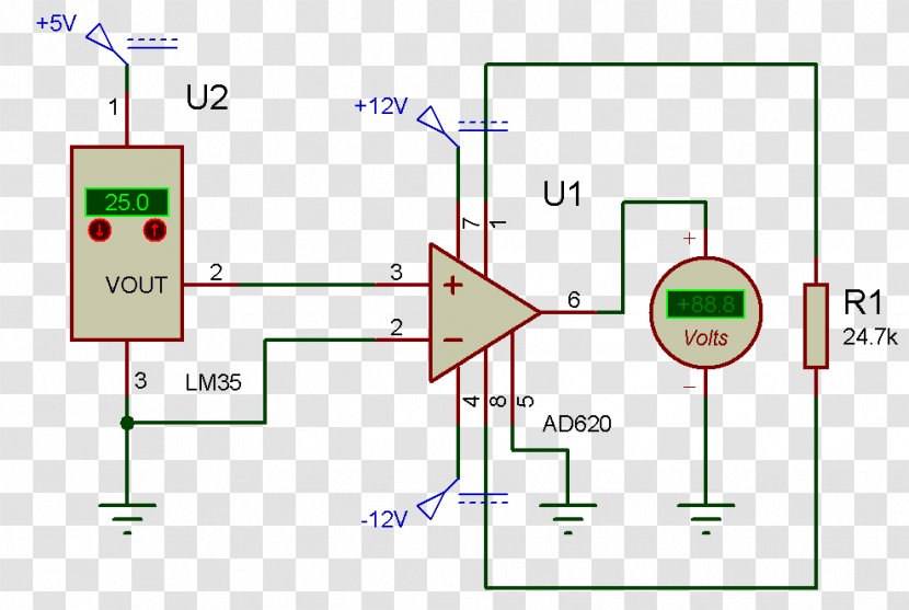 Sensor Electronics Instrumentation Amplifier Proteus Design Suite Electrical Engineering - Lm Transparent PNG