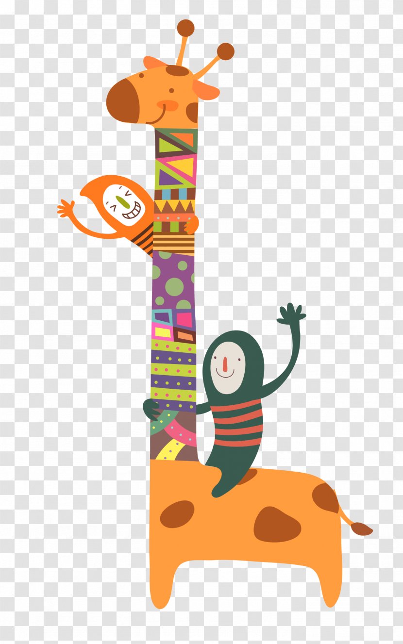 Giraffe Child Cartoon Illustration - Advertising - Hand-painted Transparent PNG