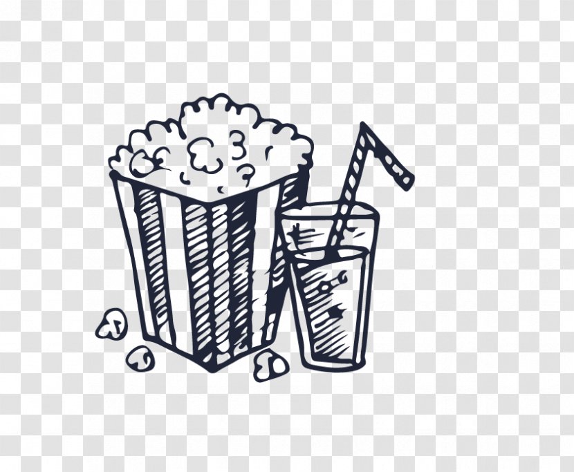 Popcorn Film Poster - Drawing - Painted And Drinks Transparent PNG
