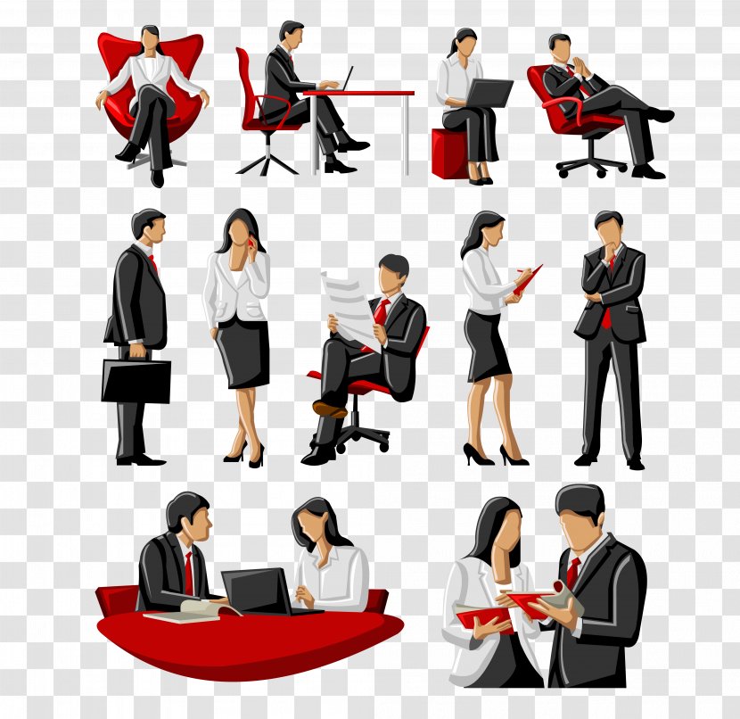 Businessperson Royalty-free Illustration - Uniform - Vector Business People Talking Transparent PNG