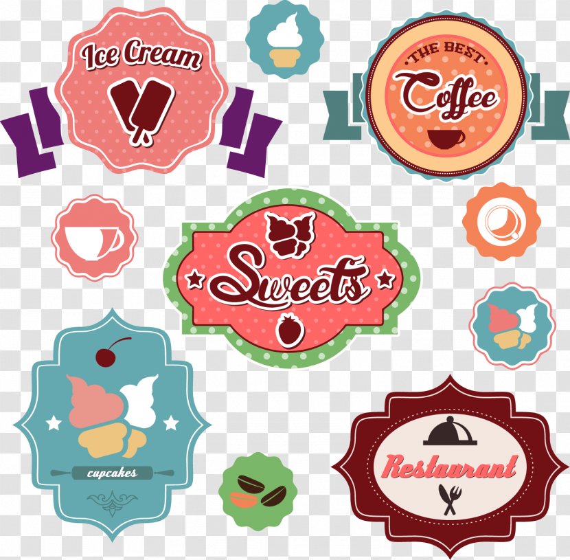 Ice Cream Illustration - Drawing - Vector Delicious Labels Transparent PNG