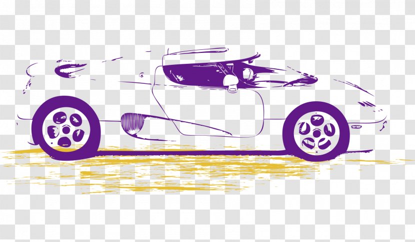Sports Car Koenigsegg CCR Hyundai - Automotive Design - Cartoon Painted Purple Modern Transparent PNG