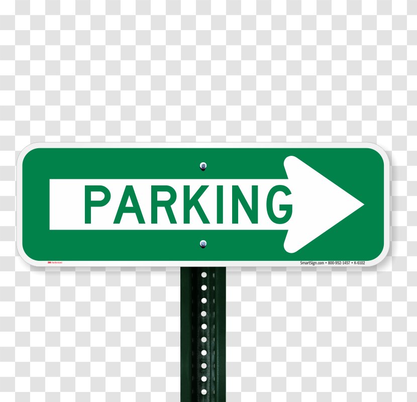Valet Parking Car Park Sign Arrow - Green Transparent PNG