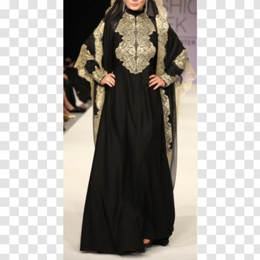 Abaya Fashion Design Clothing Hijab - Gold Lace Transparent PNG