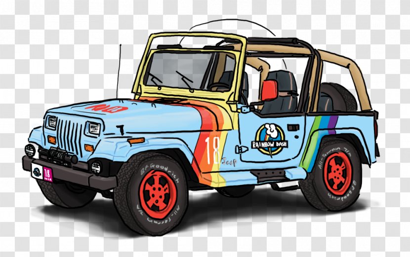 Jeep Wrangler Sports Car Off-road Vehicle - Jurassic Park Transparent PNG