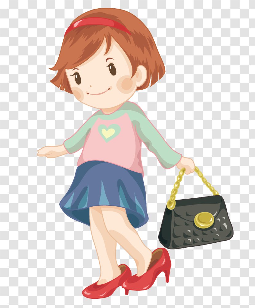 High-heeled Shoe Illustration Girl Sandal - Toy - Cartoon High Heels Transparent PNG