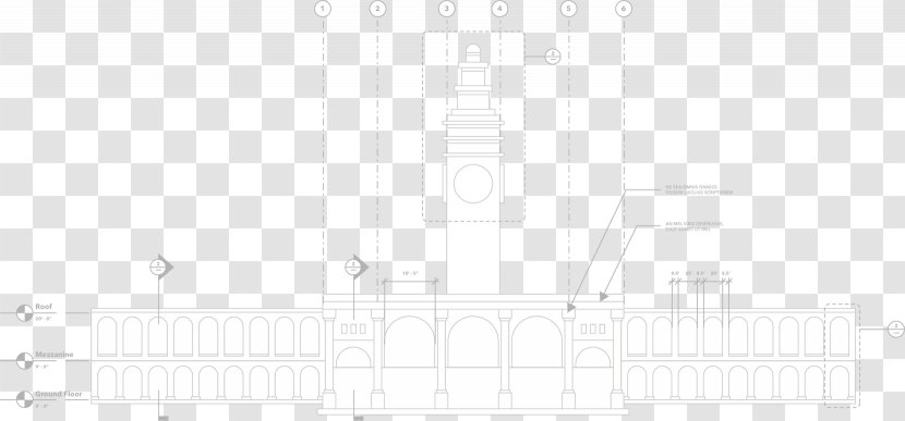 Architecture White Line Art - Rectangle - Design Transparent PNG