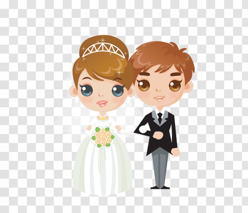 Wedding Invitation Bridegroom Cartoon - Silhouette - Bride And Groom Transparent PNG