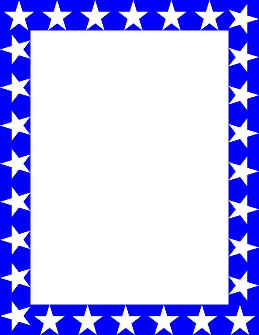Star Blue Red Clip Art - Yellow - Free Borders And Frames Transparent PNG