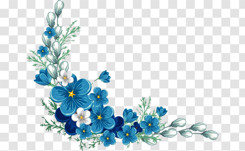Blue Watercolor Flowers - Cut - Petal Transparent PNG