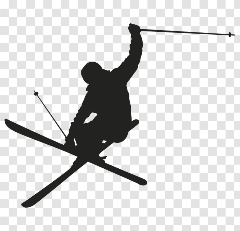 Skiing Clip Art Silhouette Wall Decal - Helicopter Transparent PNG