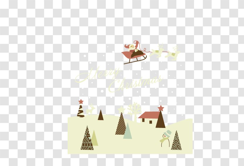 Christmas Tree Gift Sled Child - Santa Claus Driving Transparent PNG