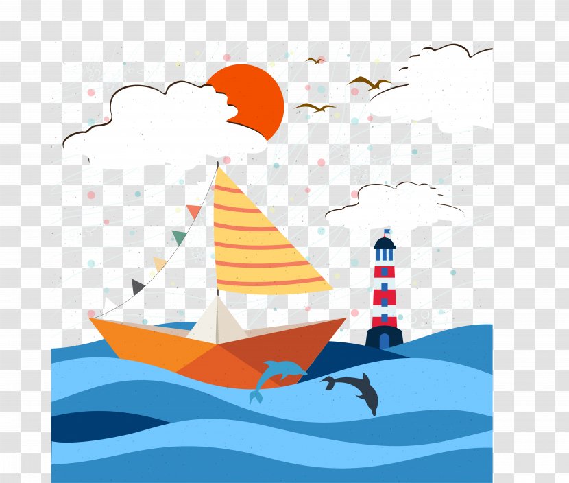 Beach Euclidean Vector Drawing Illustration - Sea - Sailing Whale Transparent PNG