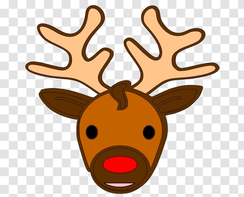 Santa Claus's Reindeer Clip Art - Head - Deer Transparent PNG