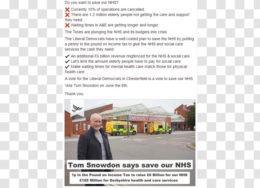 National Health Service Chesterfield Care Voting Advertising - Nhs Transparent PNG