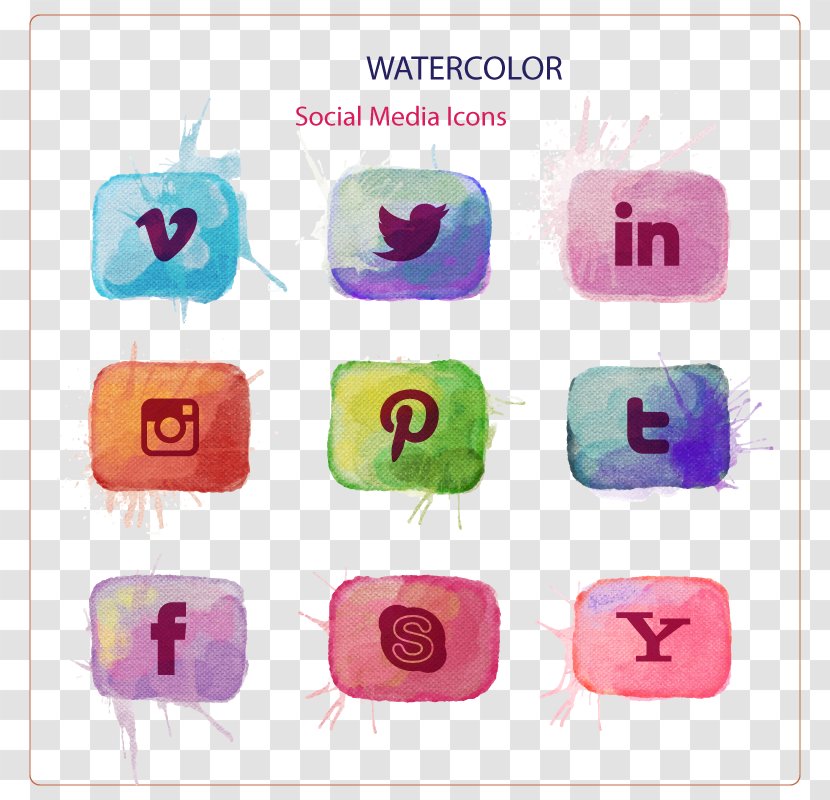 Social Media Download Icon - Magenta - Vector Element Transparent PNG