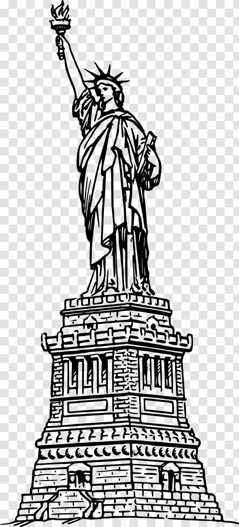 Statue Of Liberty Coloring Book Drawing - Page - Usa Transparent PNG