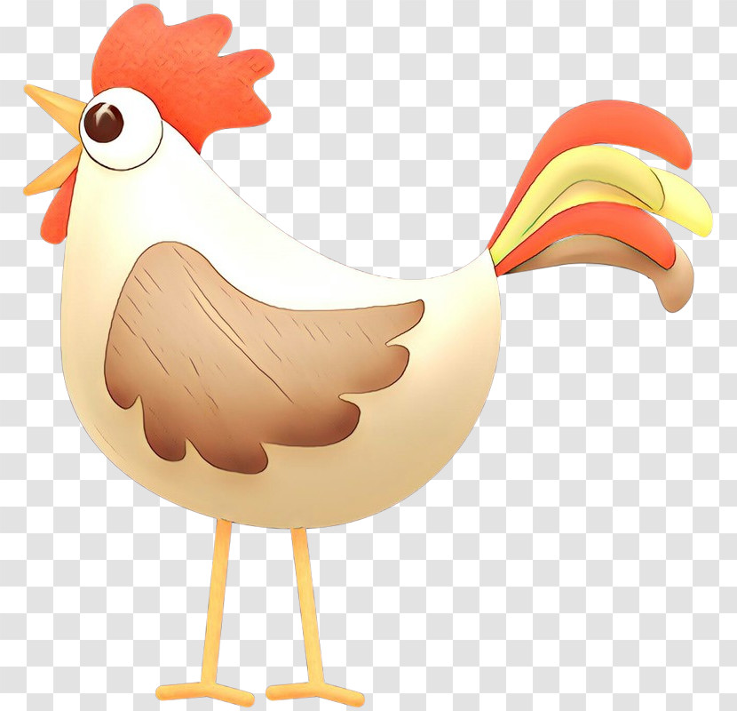 Chicken Rooster Bird Beak Cartoon Transparent PNG