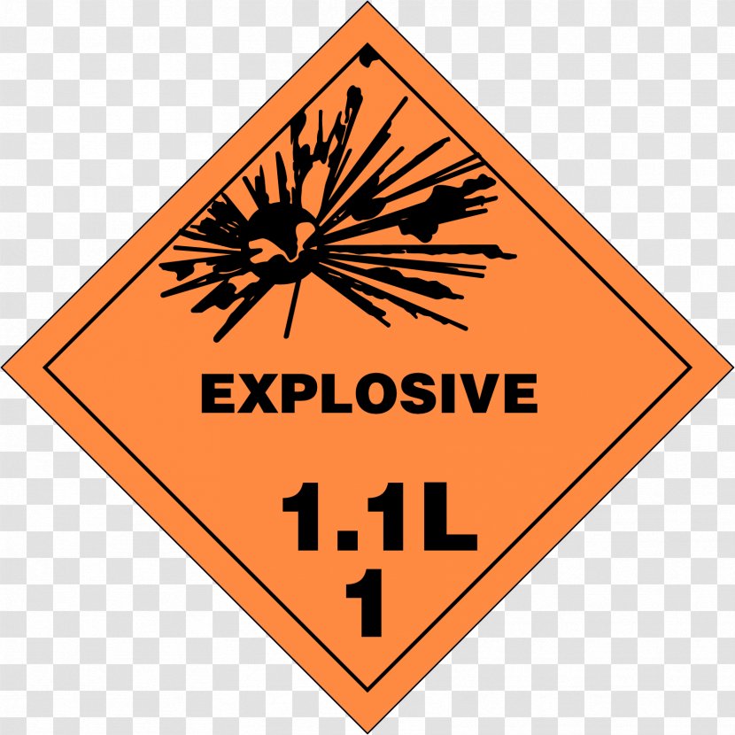 Dangerous Goods Explosive Material Placard Explosion Label - Symbol - Classified Transparent PNG