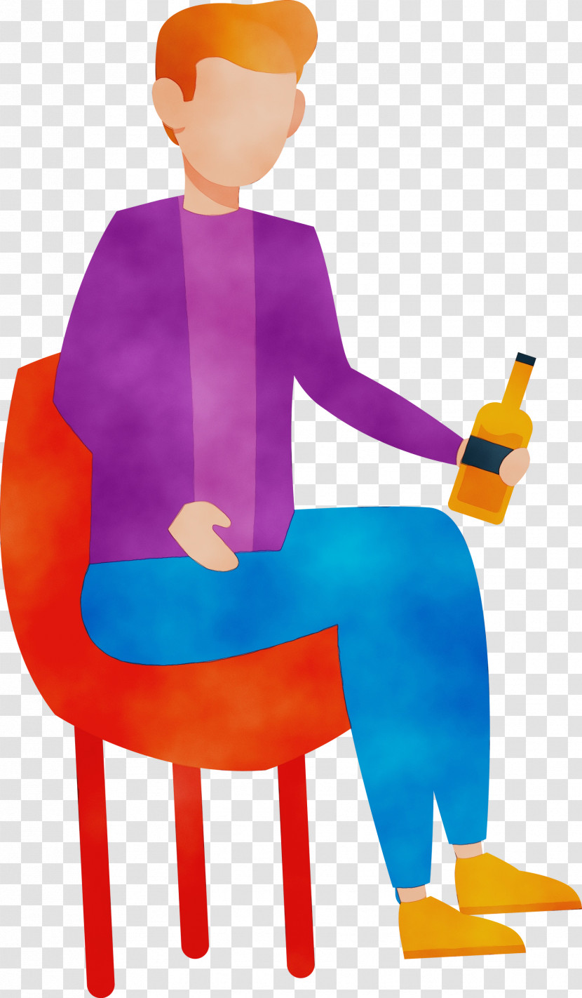 Character Purple Chair Line Behavior Transparent PNG