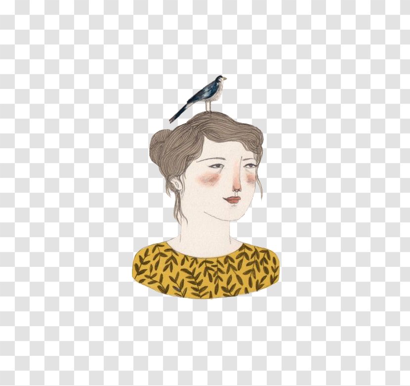 Drawing Art Illustration - Illustrator - Bird Woman Head Transparent PNG