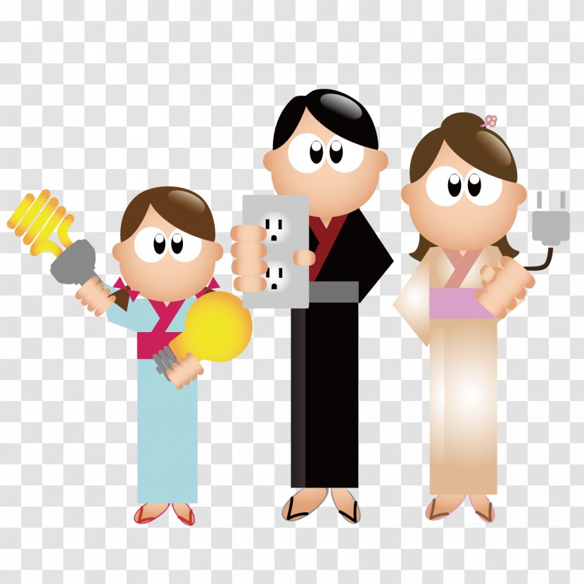 Everyday People Cartoons Drawing Clip Art - Male - Take The Socket Of Family Transparent PNG