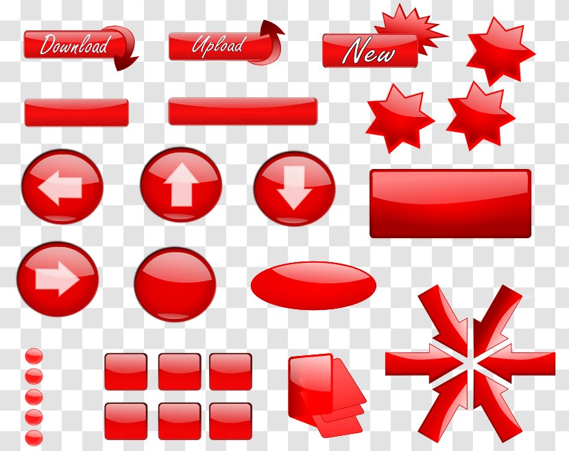 Vector Graphics Clip Art Image Web Button - Text - Red Transparent PNG