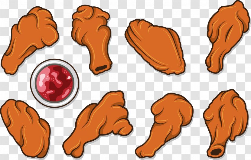 Fried Chicken Buffalo Wing Junk Food Hot - Hand Painted Legs Transparent PNG