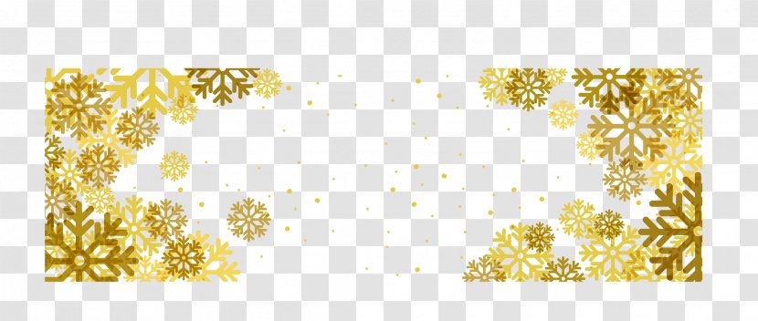 Snowflake Euclidean Vector - Gratis - Golden Snowflakes Decorative Material Transparent PNG