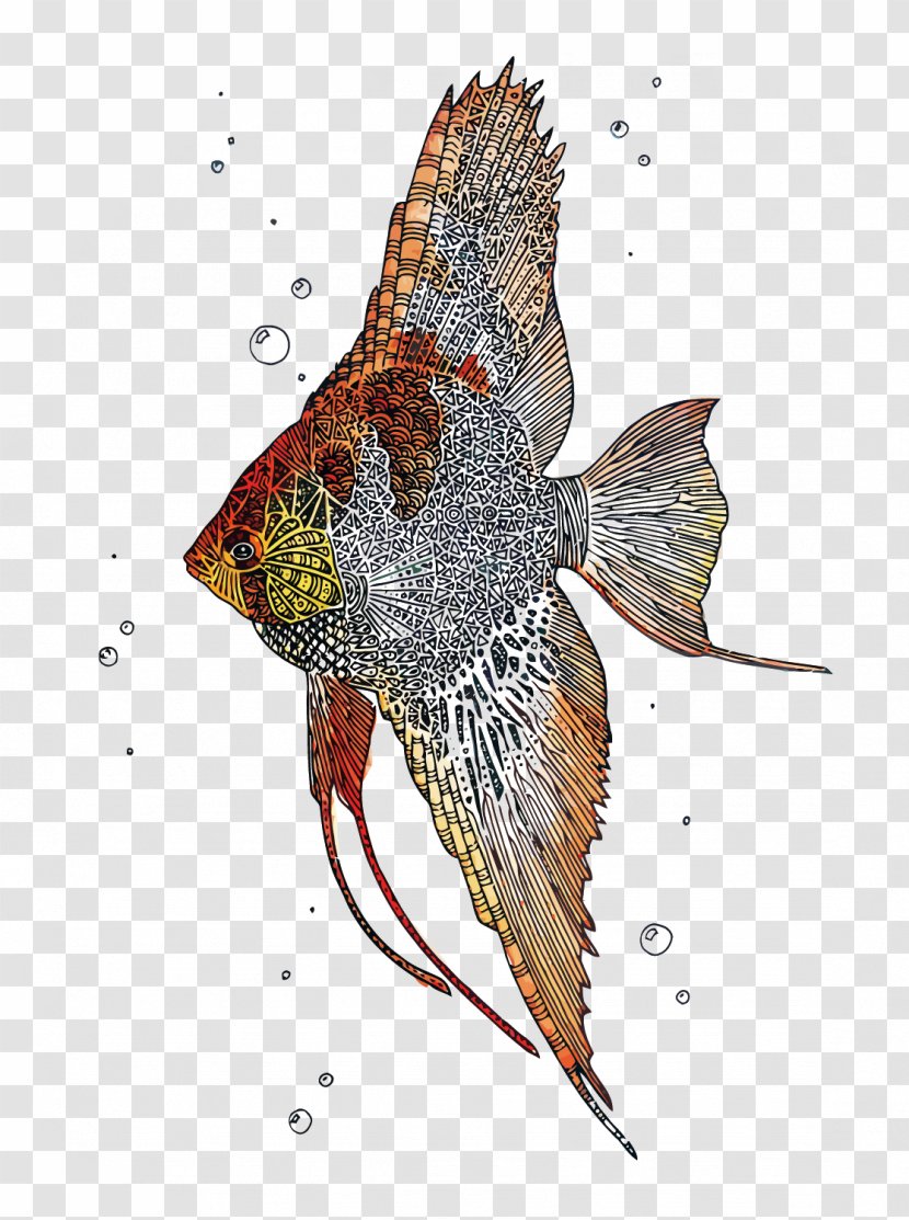 Angelfish Paper Tropical Fish Watercolor Painting - Fishkeeping - Vector Transparent PNG