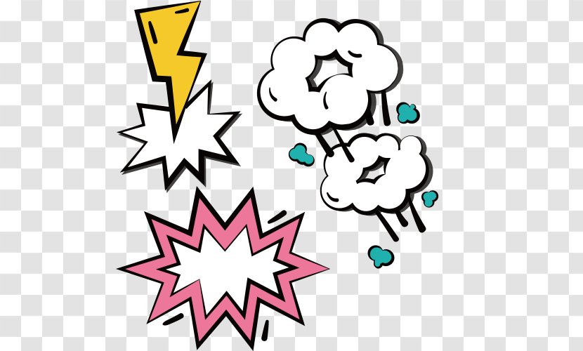 Cartoon Lightning Clip Art - Point - Hand Painted Clouds Transparent PNG