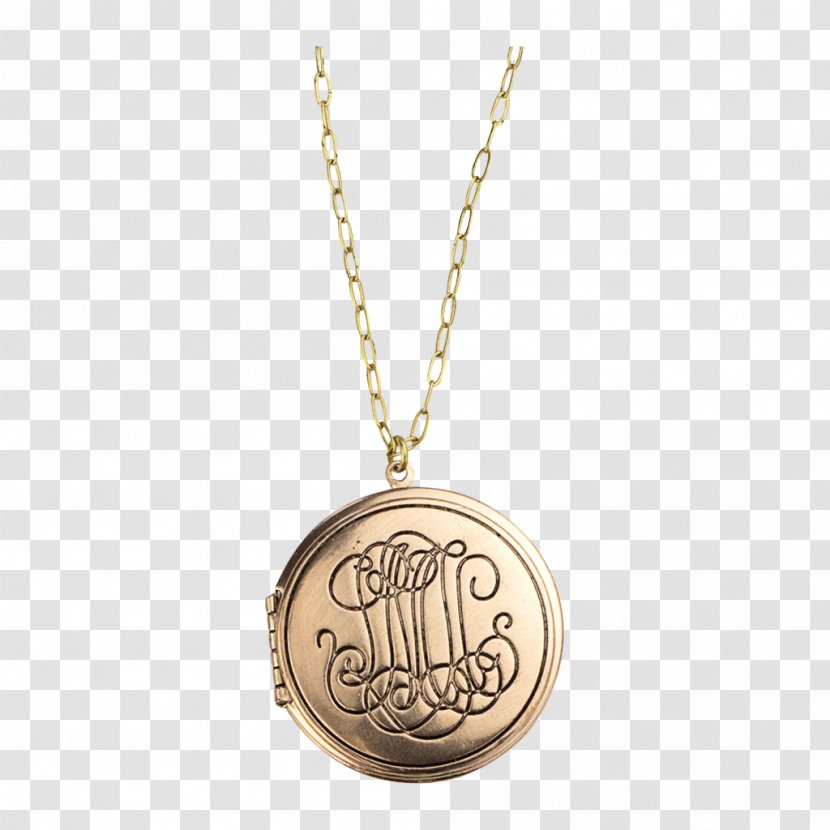 Locket Necklace Jewellery Gold Pearl - Monogram Transparent PNG