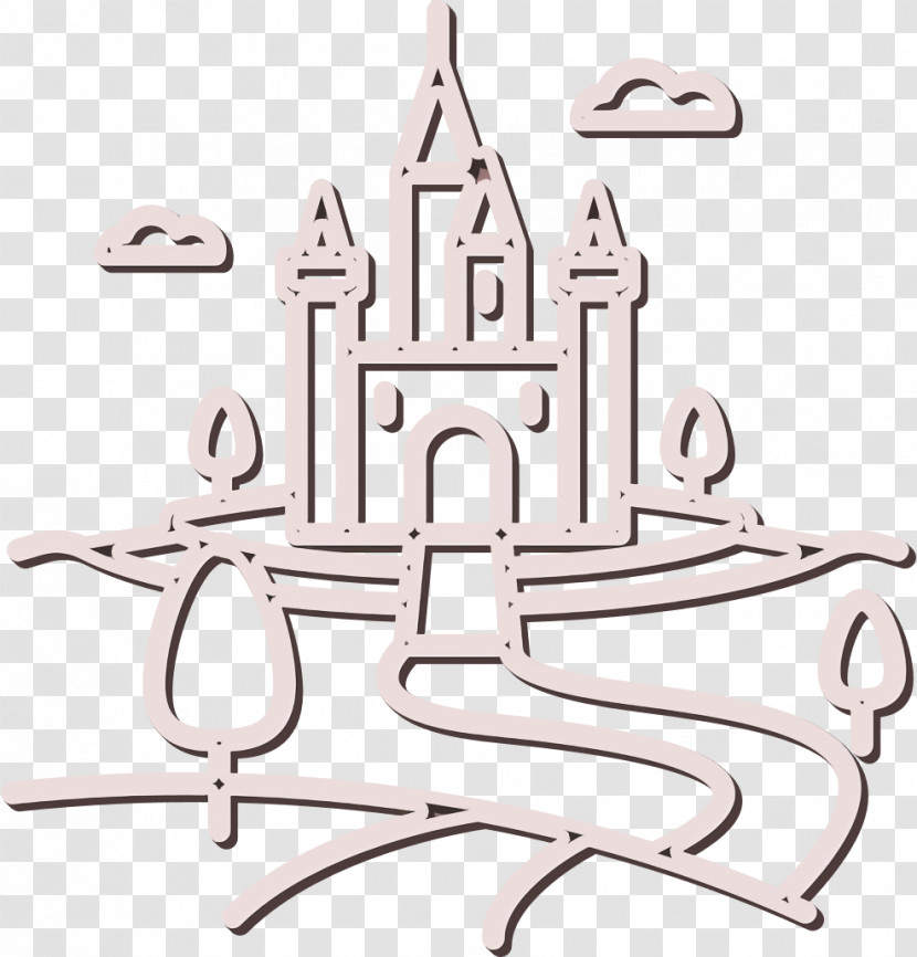 Lineal Landscapes Icon Fortress Icon Castle Icon Transparent PNG