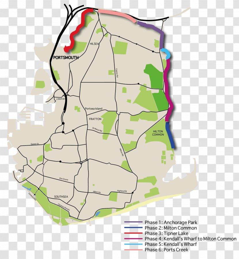 Portsea Milton, Portsmouth Solent Map Milton Common - Australia Transparent PNG