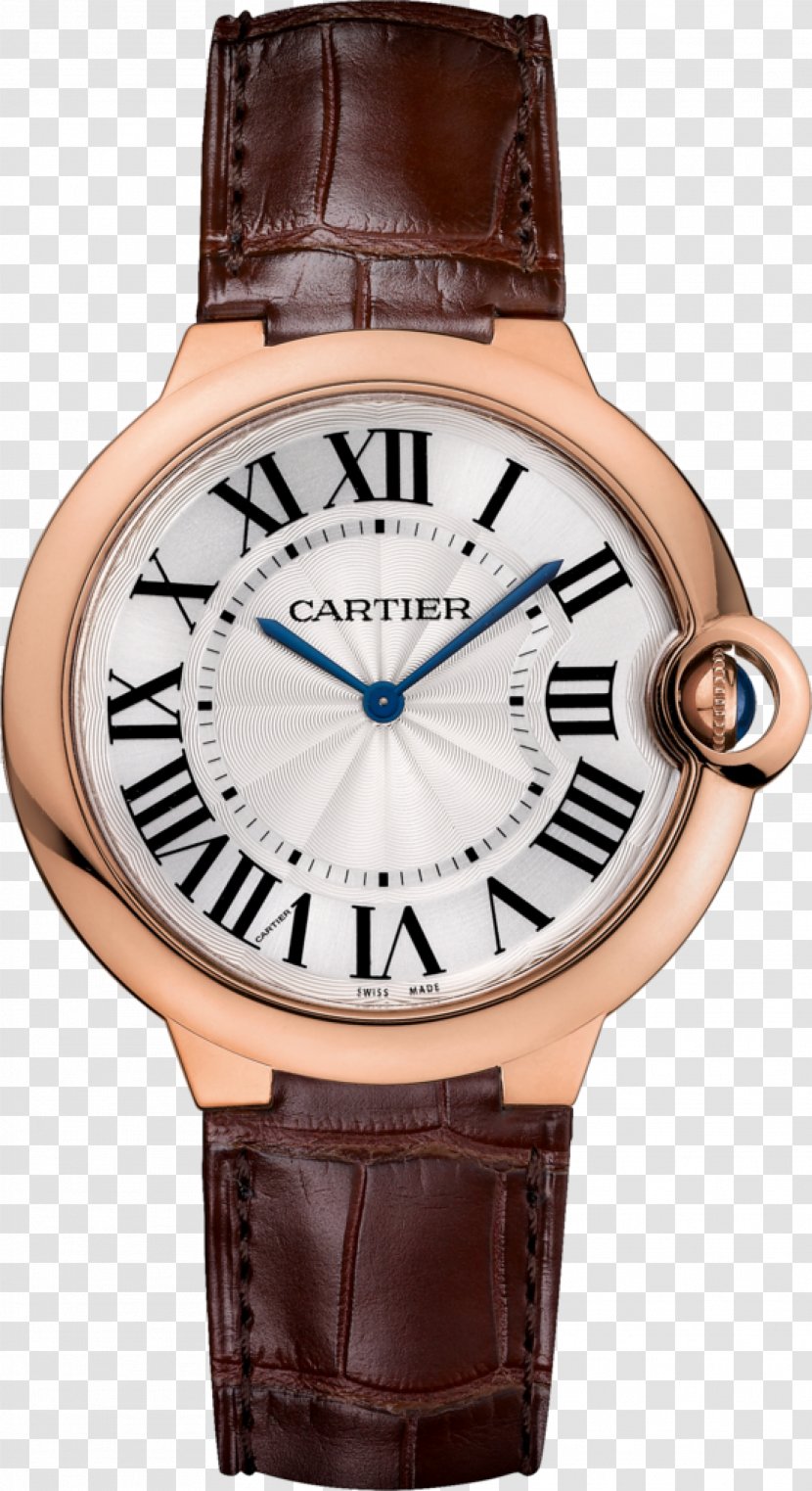 Cartier Ballon Bleu Watch Gold Strap - Chronograph Transparent PNG