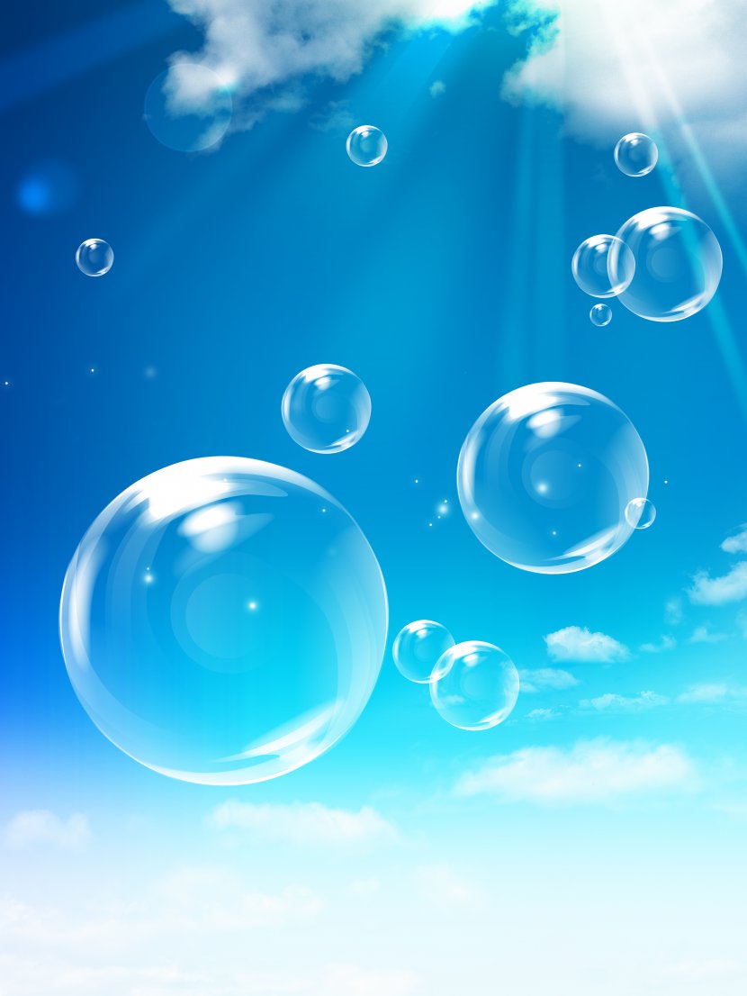 Heart Wallpaper - Daytime - Transparent Bubbles Sun Clouds Psd Transparent PNG